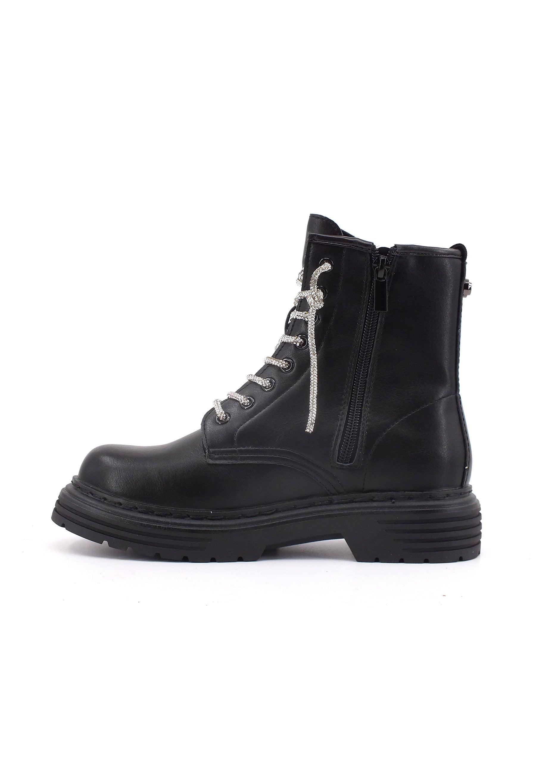 CAFENOIR Stivaletto Anfibio Donna Nero Cristallo FA9301 - Sandrini Calzature e Abbigliamento