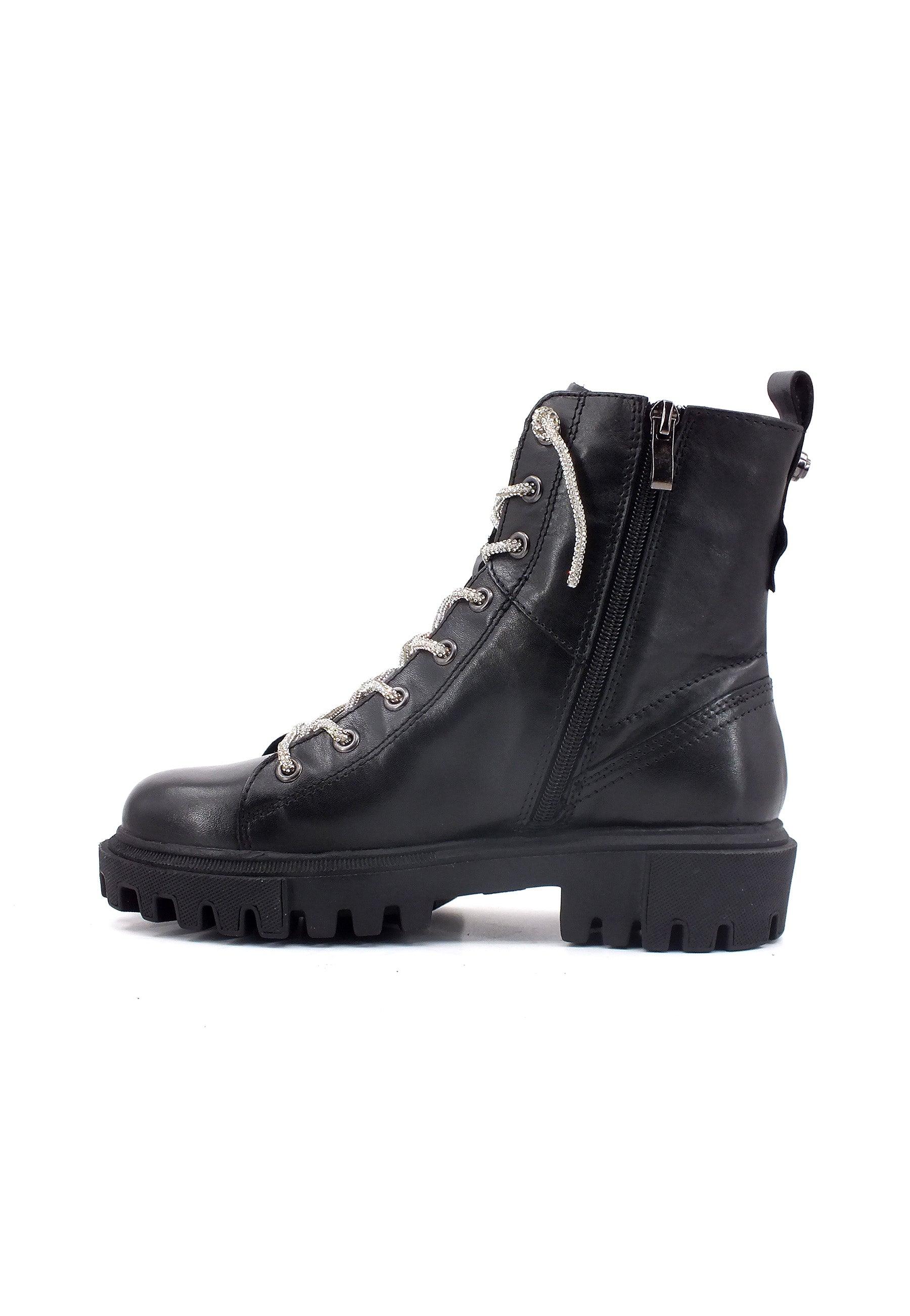 CAFENOIR Stivaletto Anfibio Donna Nero Cristallo FB1101 - Sandrini Calzature e Abbigliamento
