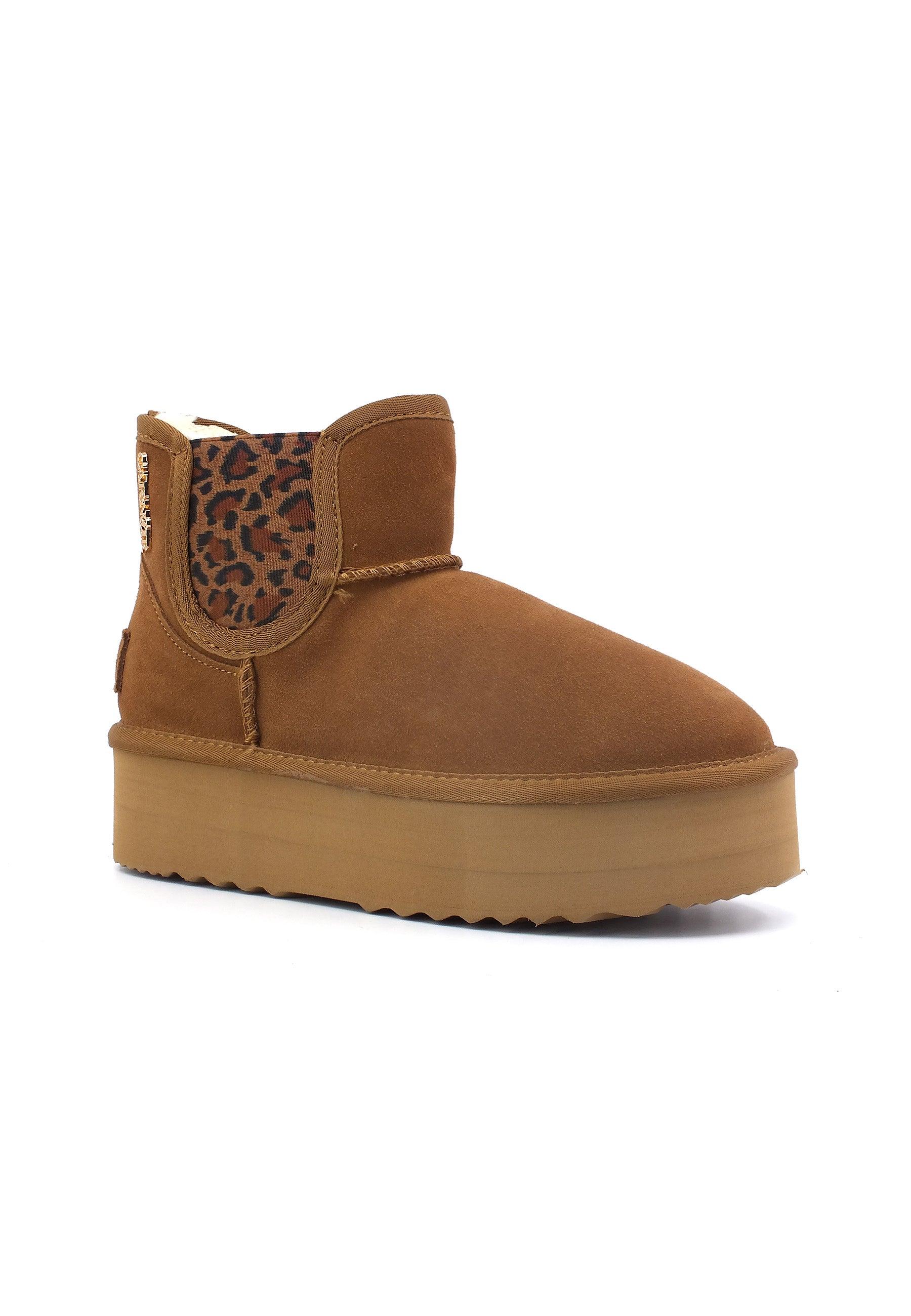 CAFENOIR Stivaletto Pelo Platform Donna Camel Marrone DR6018 - Sandrini Calzature e Abbigliamento
