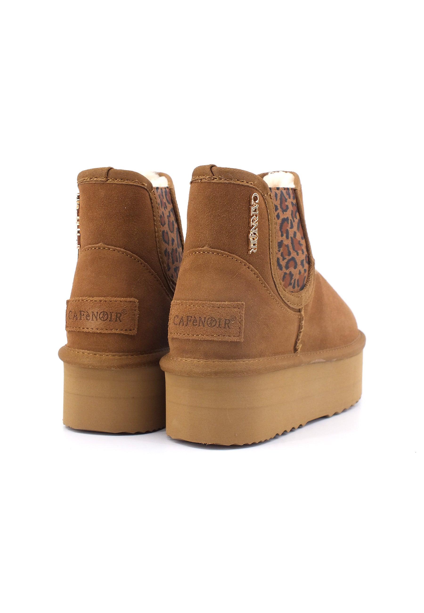 CAFENOIR Stivaletto Pelo Platform Donna Camel Marrone DR6018 - Sandrini Calzature e Abbigliamento