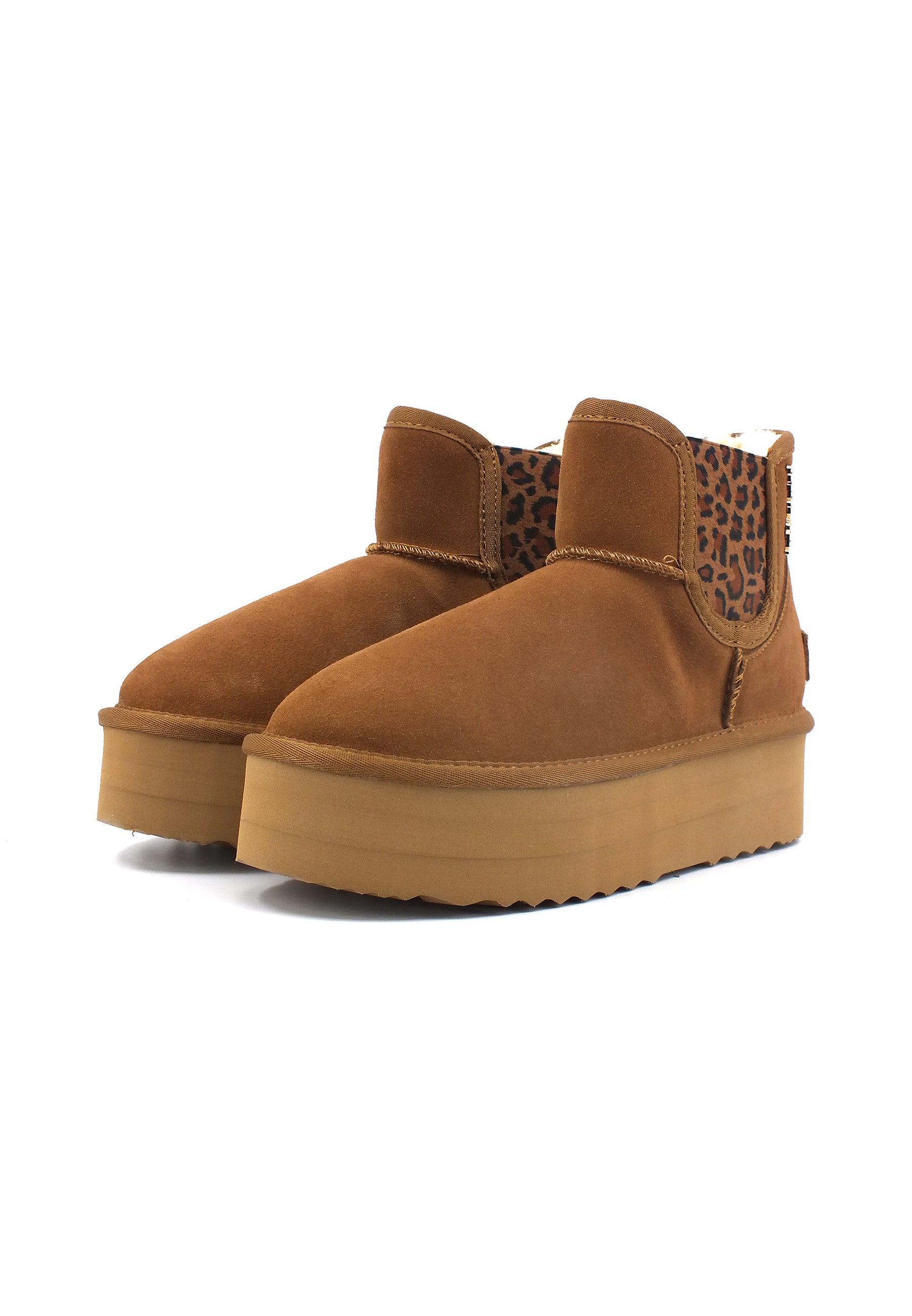 CAFENOIR Stivaletto Pelo Platform Donna Camel Marrone DR6018 - Sandrini Calzature e Abbigliamento