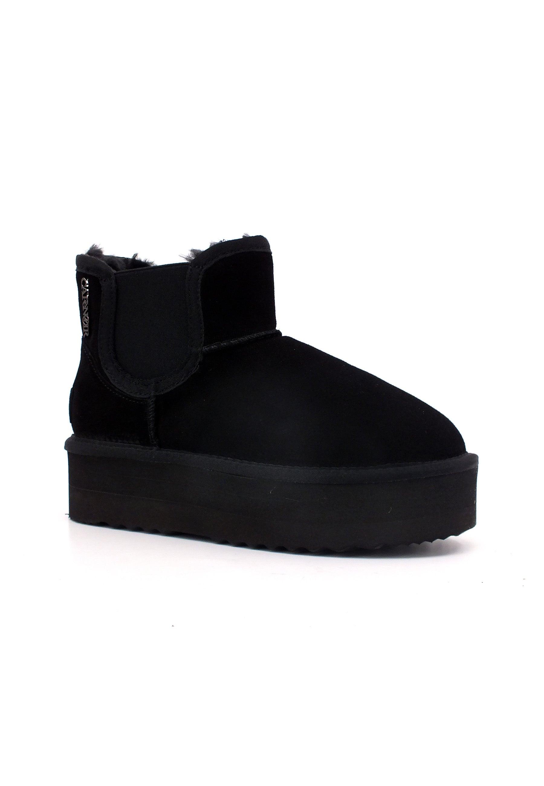 CAFENOIR Stivaletto Pelo Platform Donna Nero DR6018 - Sandrini Calzature e Abbigliamento
