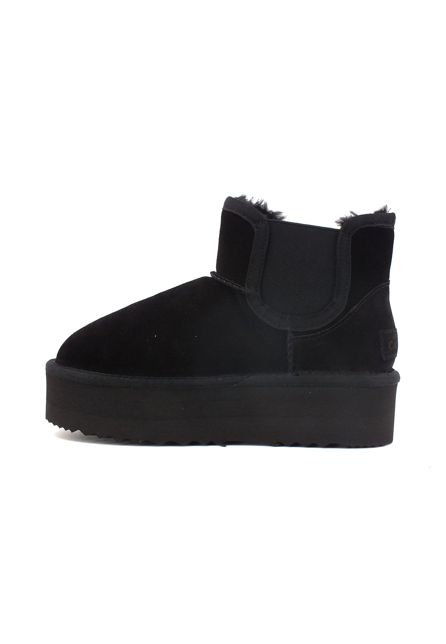 CAFENOIR Stivaletto Pelo Platform Donna Nero DR6018 - Sandrini Calzature e Abbigliamento