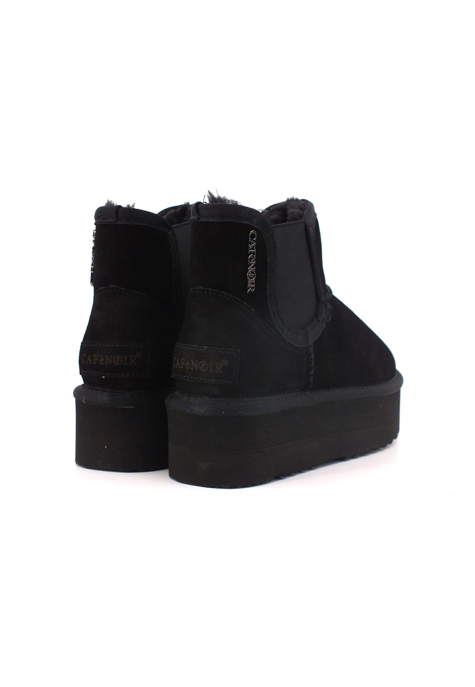 CAFENOIR Stivaletto Pelo Platform Donna Nero DR6018 - Sandrini Calzature e Abbigliamento