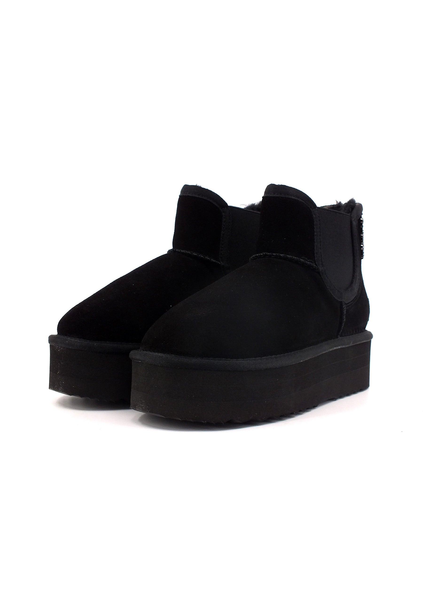 CAFENOIR Stivaletto Pelo Platform Donna Nero DR6018 - Sandrini Calzature e Abbigliamento