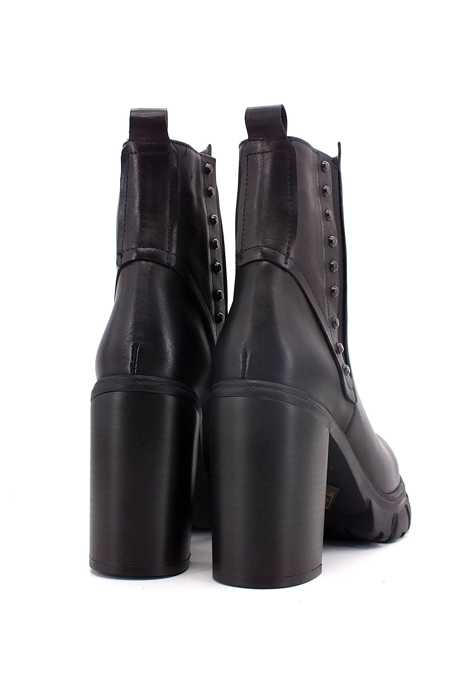 CAFENOIR Stivaletto Tacco Largo Borchiette Donna Nero HA1240 - Sandrini Calzature e Abbigliamento