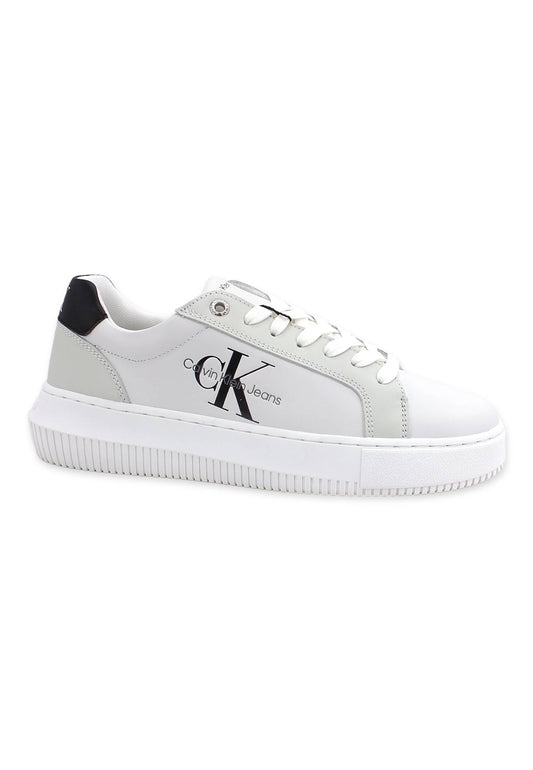 CALVIN KLEIN Chunky Cupsole Sneaker Donna White Grey Black YW0YW00823 - Sandrini Calzature e Abbigliamento