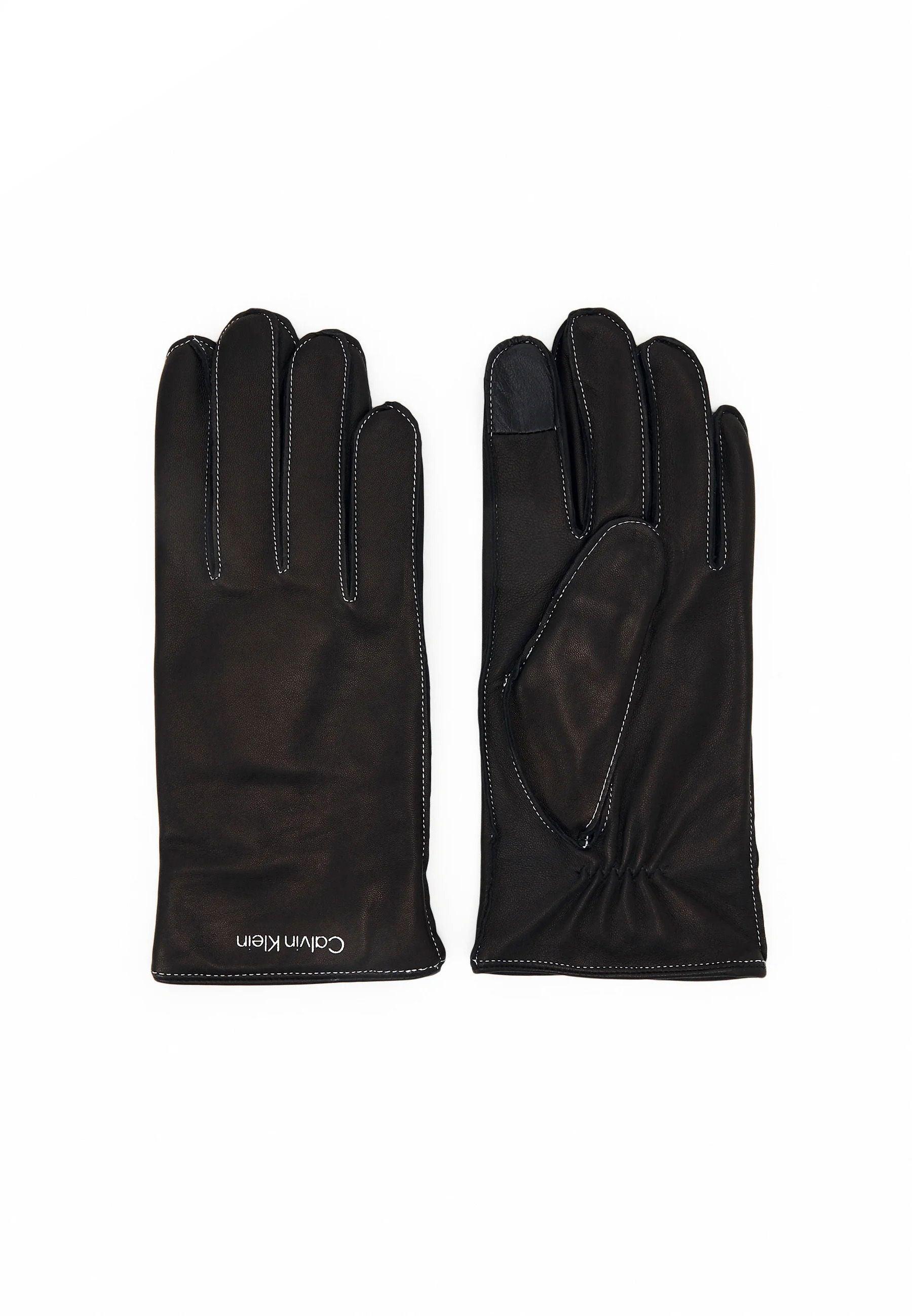 CALVIN KLEIN Guanti Stitched Pelle Uomo Black K50K509540 - Sandrini Calzature e Abbigliamento
