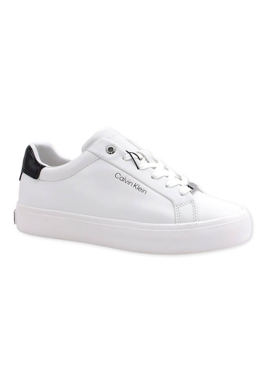 CALVIN KLEIN Vulc Lace Up Sneaker Donna White Black HW0HW00839 - Sandrini Calzature e Abbigliamento