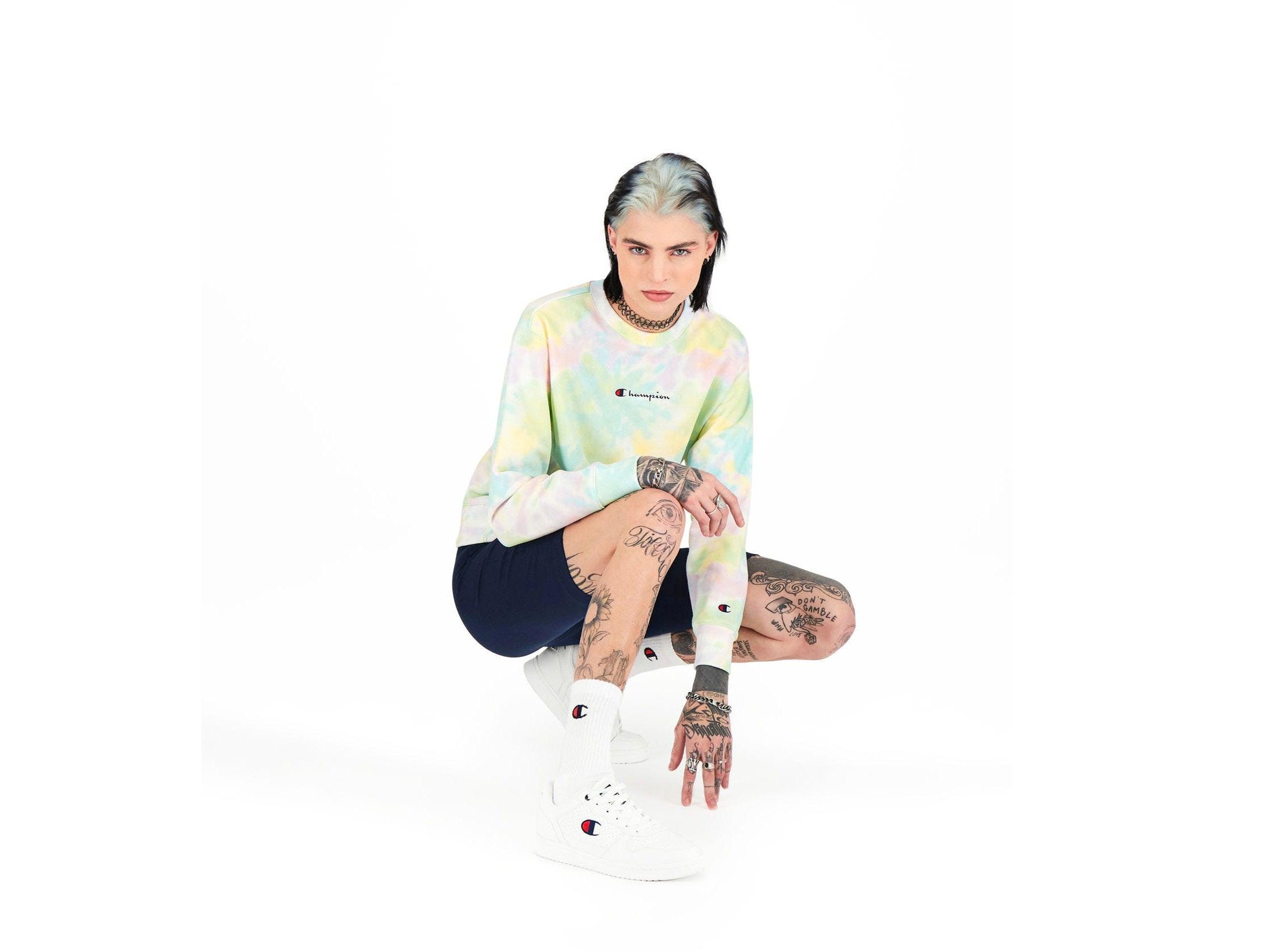 CHAMPION Felpa Girocollo Watercolor Donna Multicolor 113935 - Sandrini Calzature e Abbigliamento