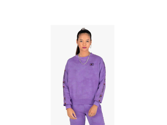 CHAMPION Felpa Profilo Manica Viola 114758 - Sandrini Calzature e Abbigliamento