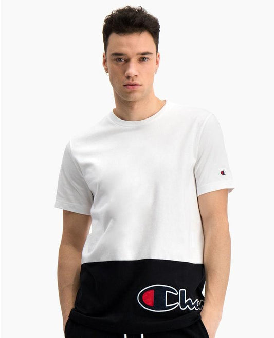 CHAMPION T-Shirt Bicolor White Black 214208 - Sandrini Calzature e Abbigliamento