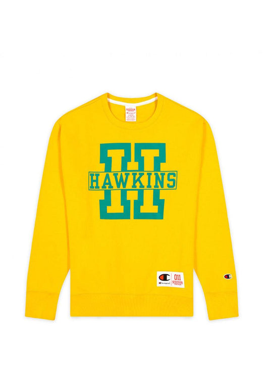 CHAMPION x STRANGER THINGS Felpa Unisex Hawkins Giallo 217752 - Sandrini Calzature e Abbigliamento