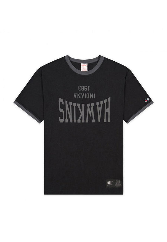 CHAMPION x STRANGER THINGS T-Shirt Hawkins 1983 Nero 217756 - Sandrini Calzature e Abbigliamento