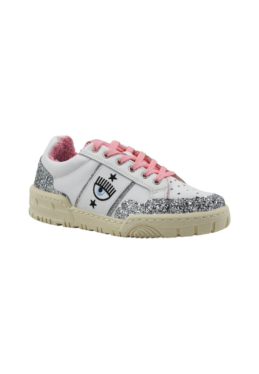 CHIARA FERRAGNI Sneaker Donna White Silver Pink CF3206-262 - Sandrini Calzature e Abbigliamento