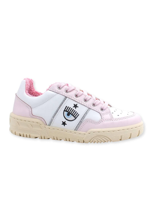 CHIARA FERRAGNI Sneaker Low Donna White Light Pink CF3003-171 - Sandrini Calzature e Abbigliamento