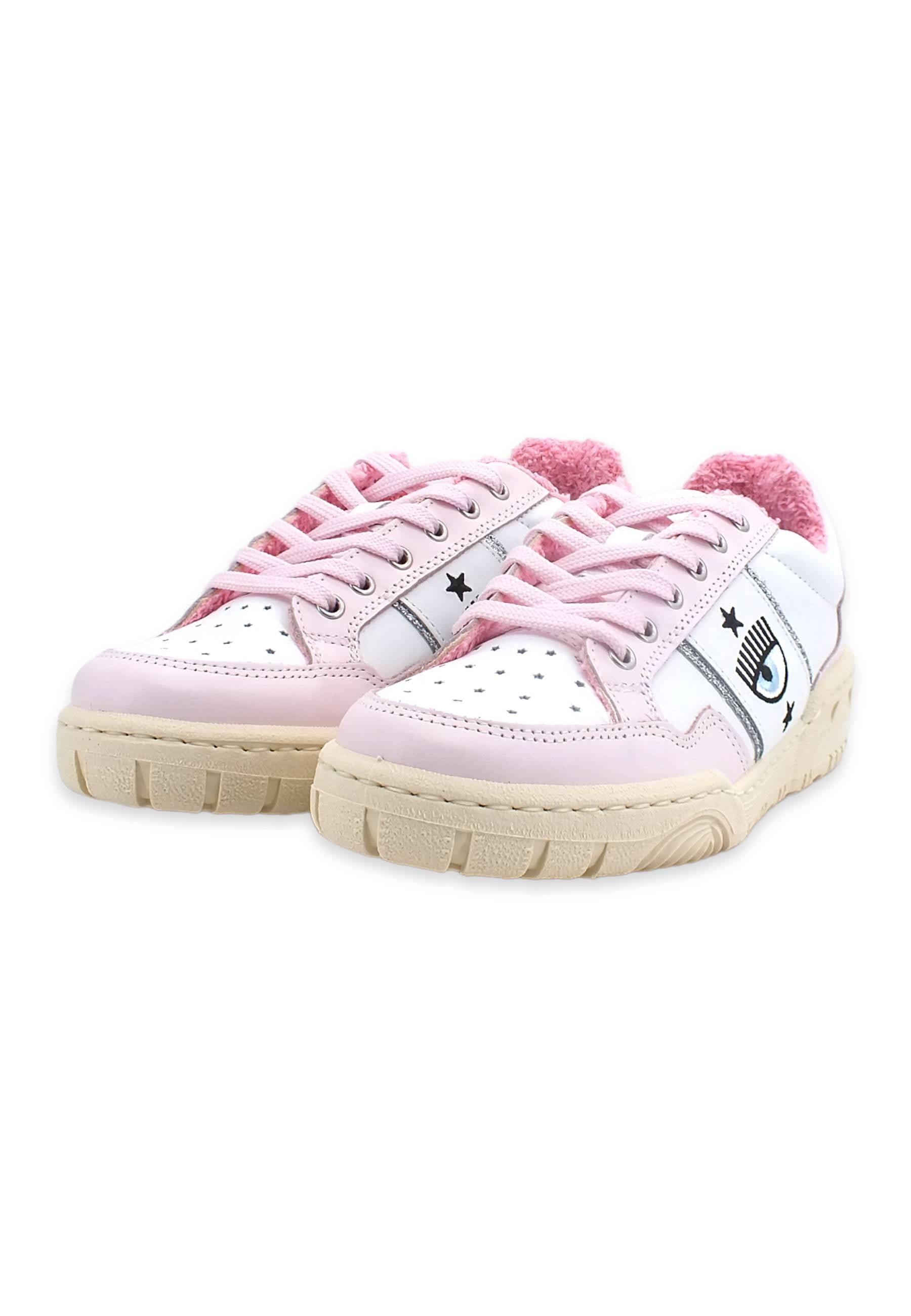 CHIARA FERRAGNI Sneaker Low Donna White Light Pink CF3003-171 - Sandrini Calzature e Abbigliamento