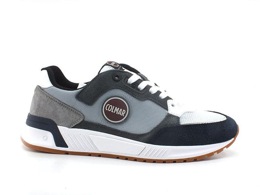 COLMAR Dalton Vice Sneaker Suede Grey Navy White - Sandrini Calzature e Abbigliamento