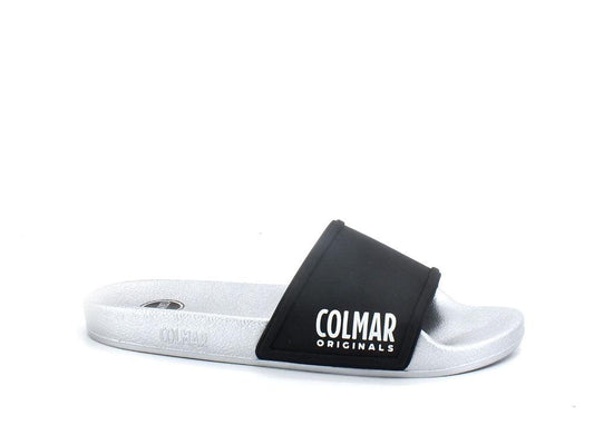 COLMAR Slipper Plain Ciabatta Bicolor Logo Black Silver SLIPPERPLAIN139 - Sandrini Calzature e Abbigliamento