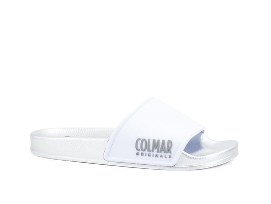 COLMAR Slipper Plain Ciabatta Bicolor Logo White Silver SLIPPERPLAIN227 - Sandrini Calzature e Abbigliamento