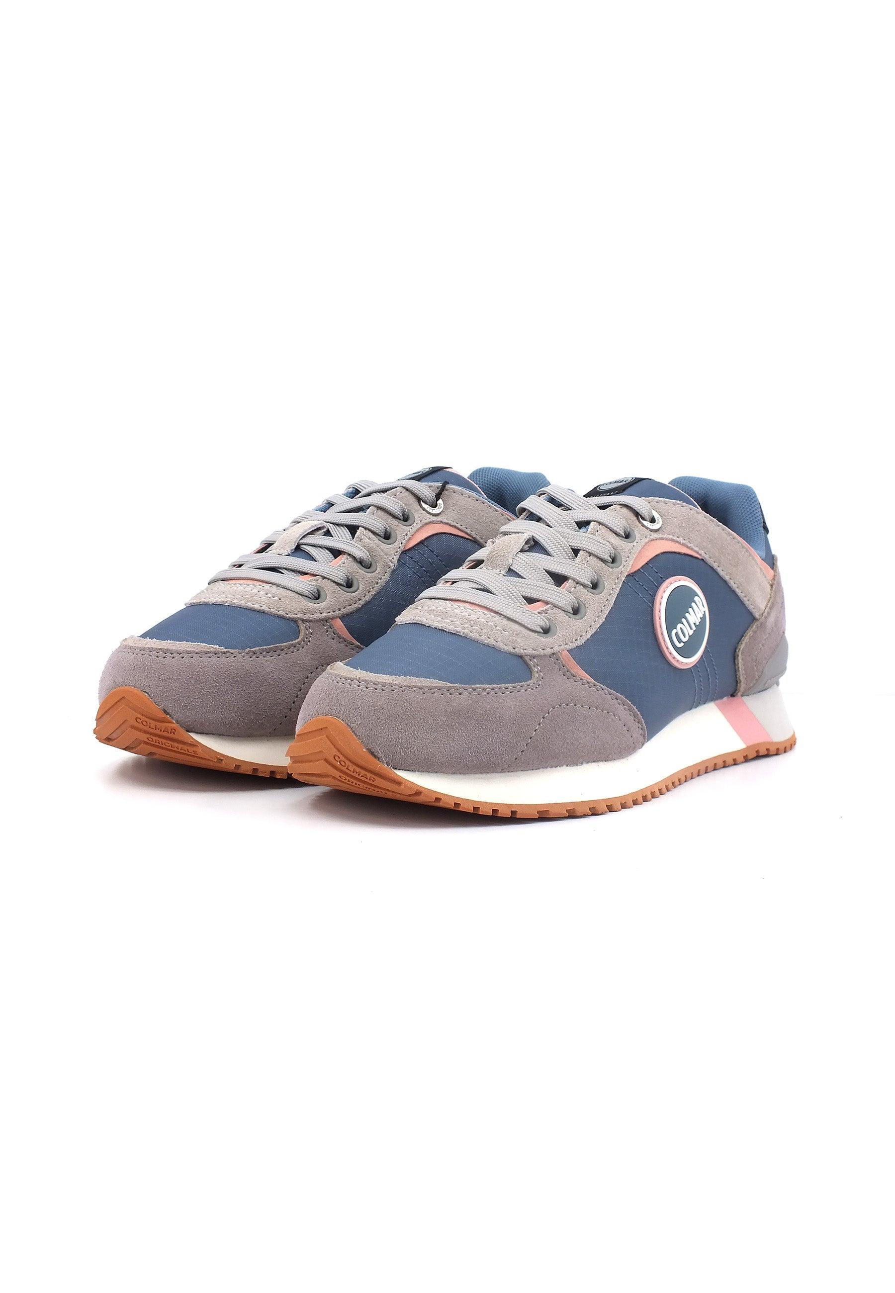 COLMAR Sneaker Donna Steel Blue Grey Pink TRAVIS-PLUS-SHADES - Sandrini Calzature e Abbigliamento