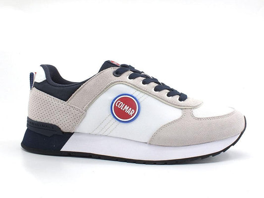 COLMAR Travis Authentic 002 Sneaker White Navy - Sandrini Calzature e Abbigliamento