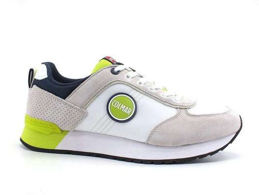 COLMAR Travis Colors 017 Sneaker White Lime Indigo - Sandrini Calzature e Abbigliamento