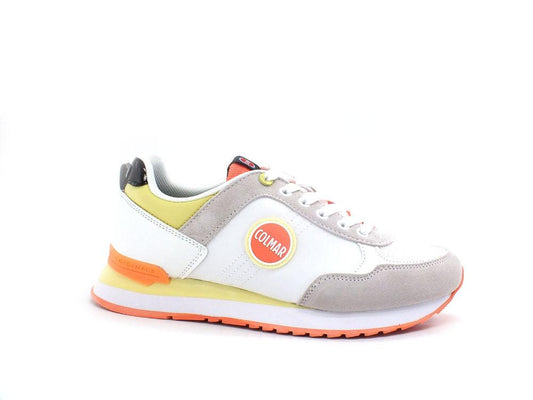 COLMAR Travis Mellow Sneaker Mesh Logo White Yellow Peach TRAVISMELLOW072 - Sandrini Calzature e Abbigliamento