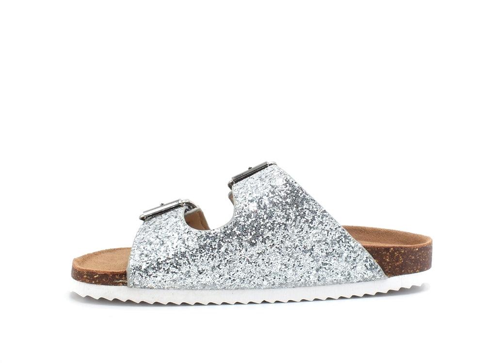 COLORS OF CALIFORNIA Ciabatta Fibbie Glitter Silver HC.BIO035 - Sandrini Calzature e Abbigliamento