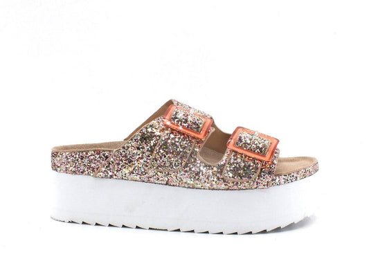 COLORS OF CALIFORNIA Ciabatta Platform Glitter Pink HC.BES031 - Sandrini Calzature e Abbigliamento
