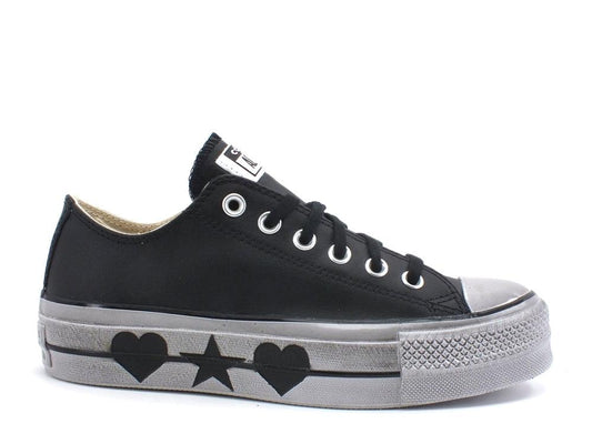 CONVERSE C.T. All Star Lift Leather Limited Edition Black Wordmarks 569118C - Sandrini Calzature e Abbigliamento