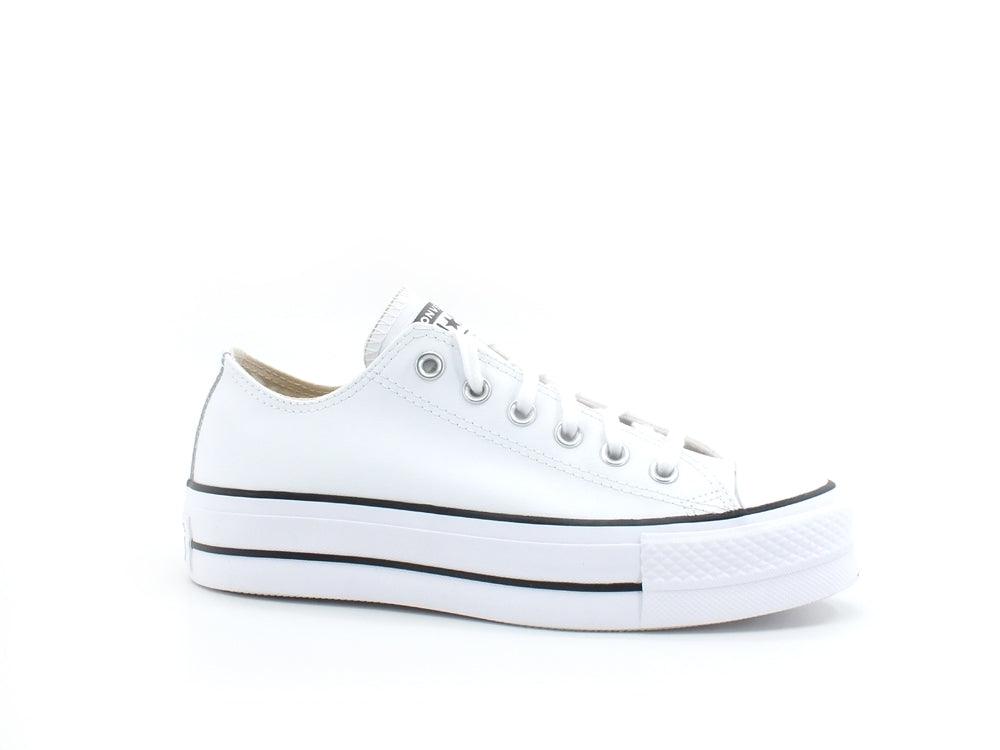 CONVERSE C.T. All Star Lift Ox Sneaker Leather White Black 561680C - Sandrini Calzature e Abbigliamento