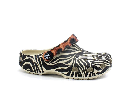 CROCS Classic Animal Remix Clog Ciabatta Gomma Bone Zebra 207840-2Y9 - Sandrini Calzature e Abbigliamento