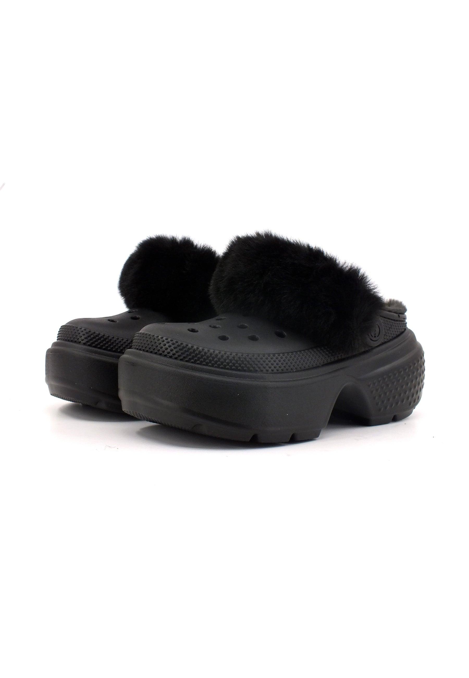 CROCS Stomp Lined Clog Ciabatta Pelo Donna Nero 208546-001 - Sandrini Calzature e Abbigliamento