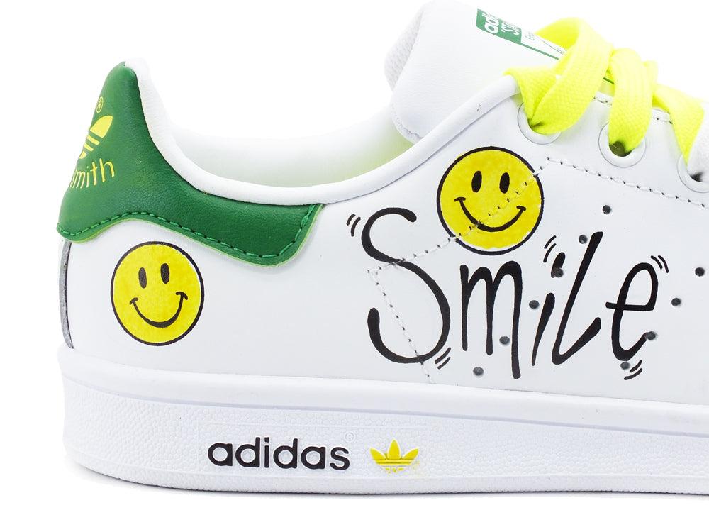 CUSTOM / ADIDAS Stan Smith Smile White Green M20605 - Sandrini Calzature e Abbigliamento
