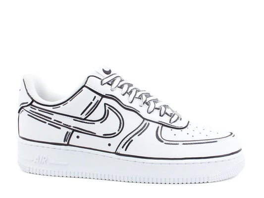 CUSTOM / NIKE Air Force 1 Sneaker AF1 Cartoon Comics White Black 315115-112 - Sandrini Calzature e Abbigliamento