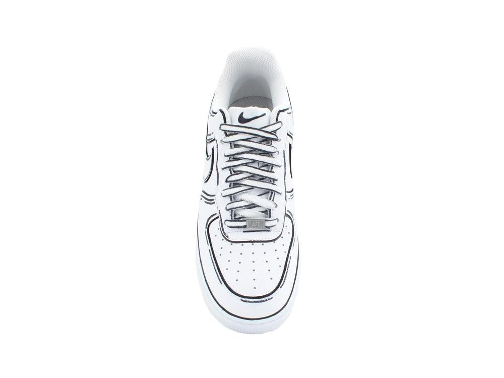 CUSTOM / NIKE Air Force 1 Sneaker AF1 Cartoon Comics White Black 315115-112 - Sandrini Calzature e Abbigliamento