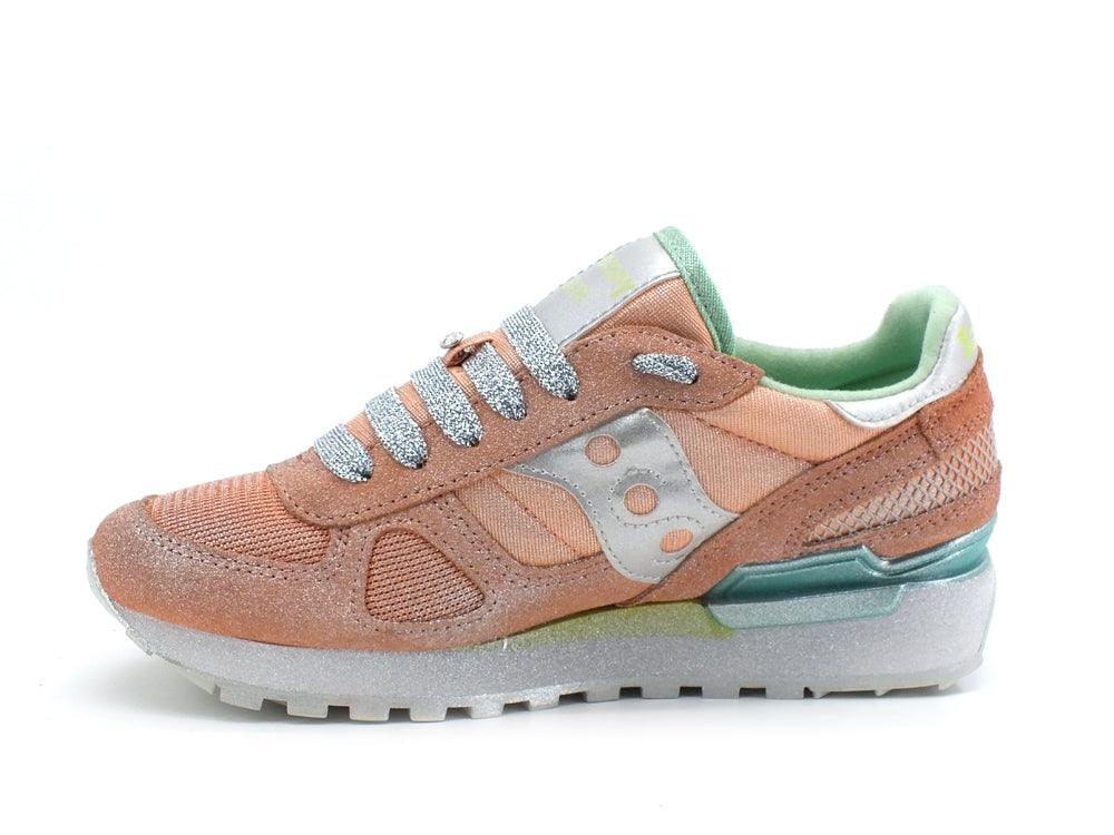 CUSTOM / SAUCONY Shadow Sneaker Melon Green Silver Spray S1108-746 - Sandrini Calzature e Abbigliamento
