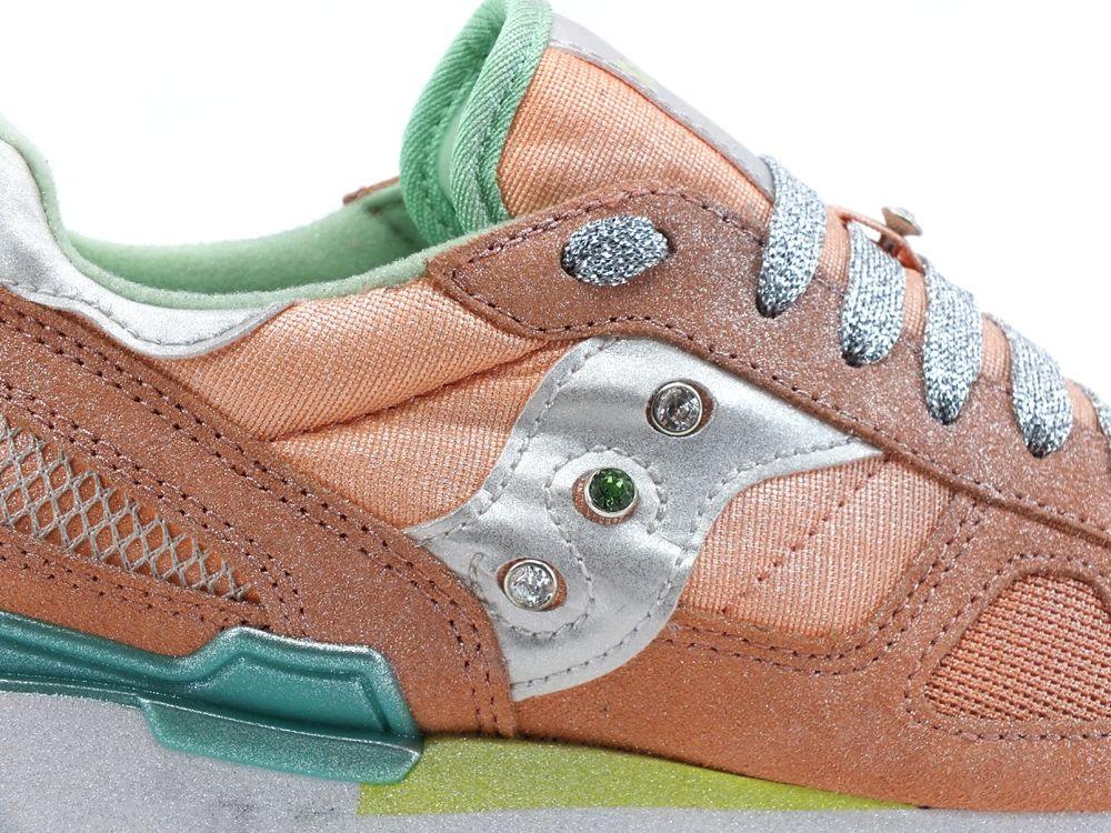 CUSTOM / SAUCONY Shadow Sneaker Melon Green Silver Spray S1108-746 - Sandrini Calzature e Abbigliamento