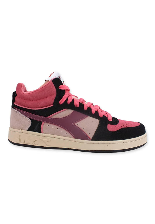DIADORA Magic Basket Sneaker Donna Rosa Peony Silver Black Tea 501.179012D0111 - Sandrini Calzature e Abbigliamento