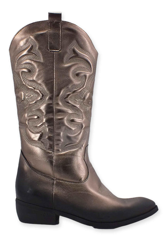 DIVINE FOLLIE Stivale Texano Ricamo Grigio Stone DF607LM - Sandrini Calzature e Abbigliamento