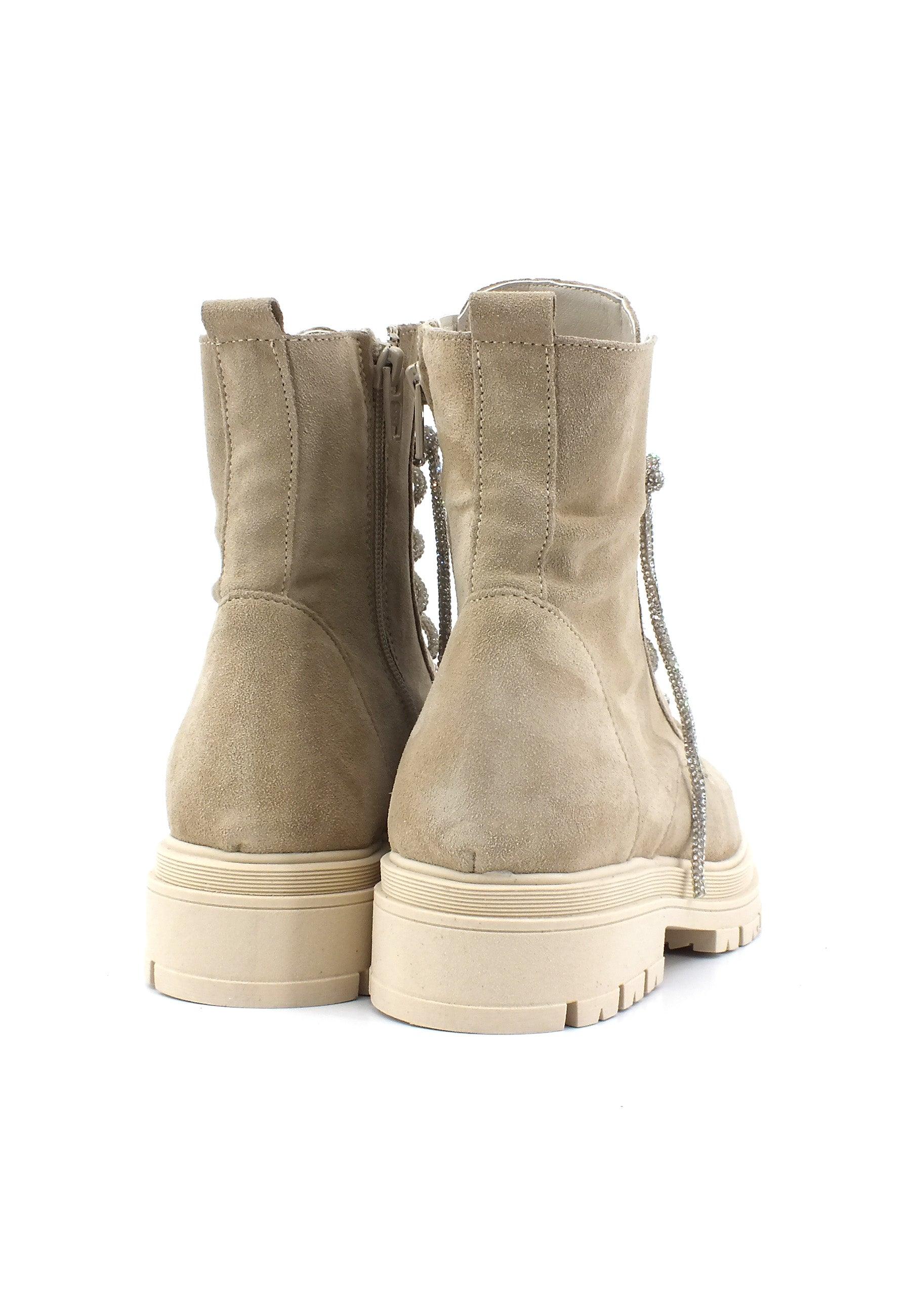 DIVINE FOLLIE Stivaletto Anfibio Donna Beige DF2301 - Sandrini Calzature e Abbigliamento