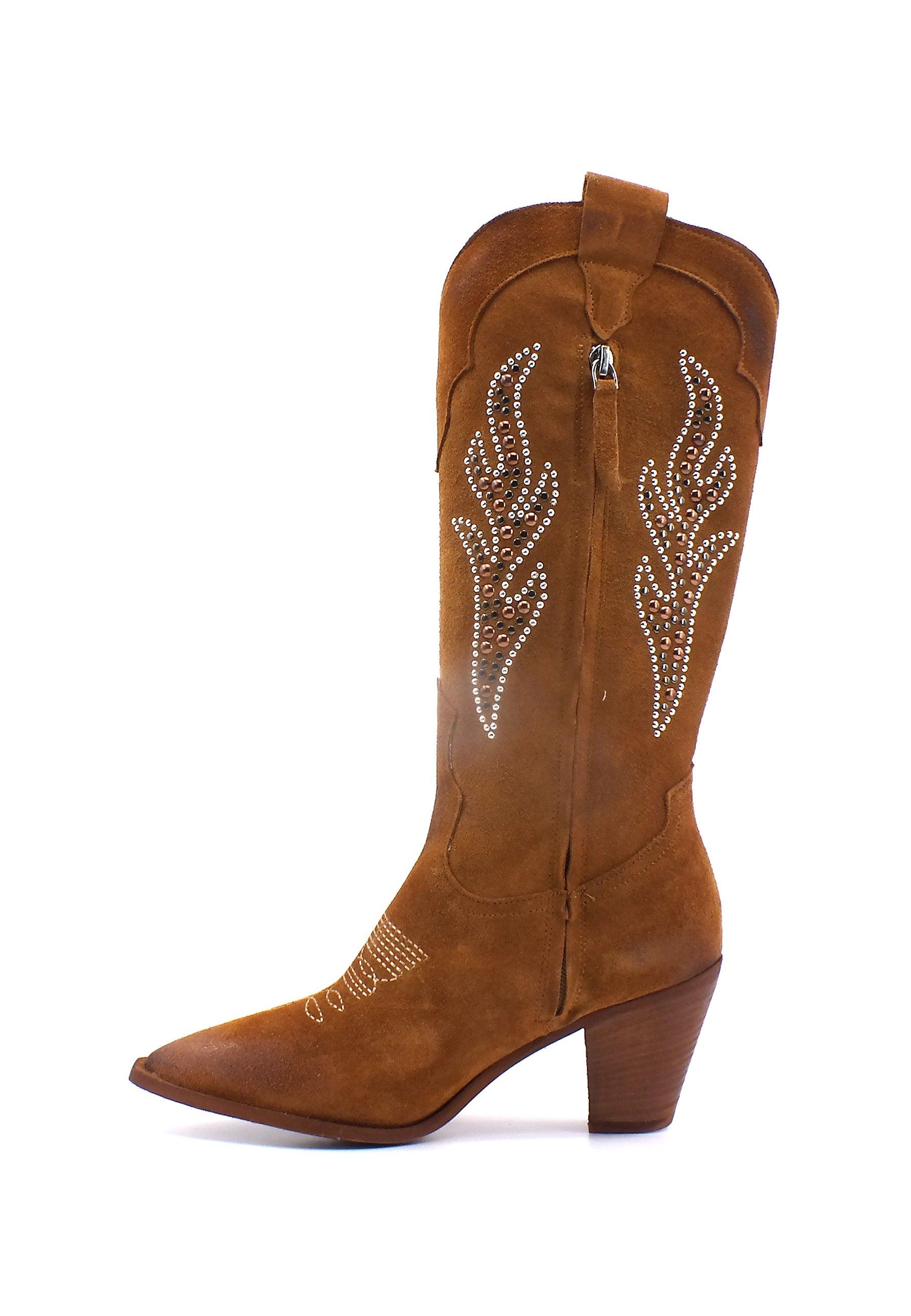 DIVINE FOLLIE Texano Ricamo Donna Cuoio ILARY4 - Sandrini Calzature e Abbigliamento