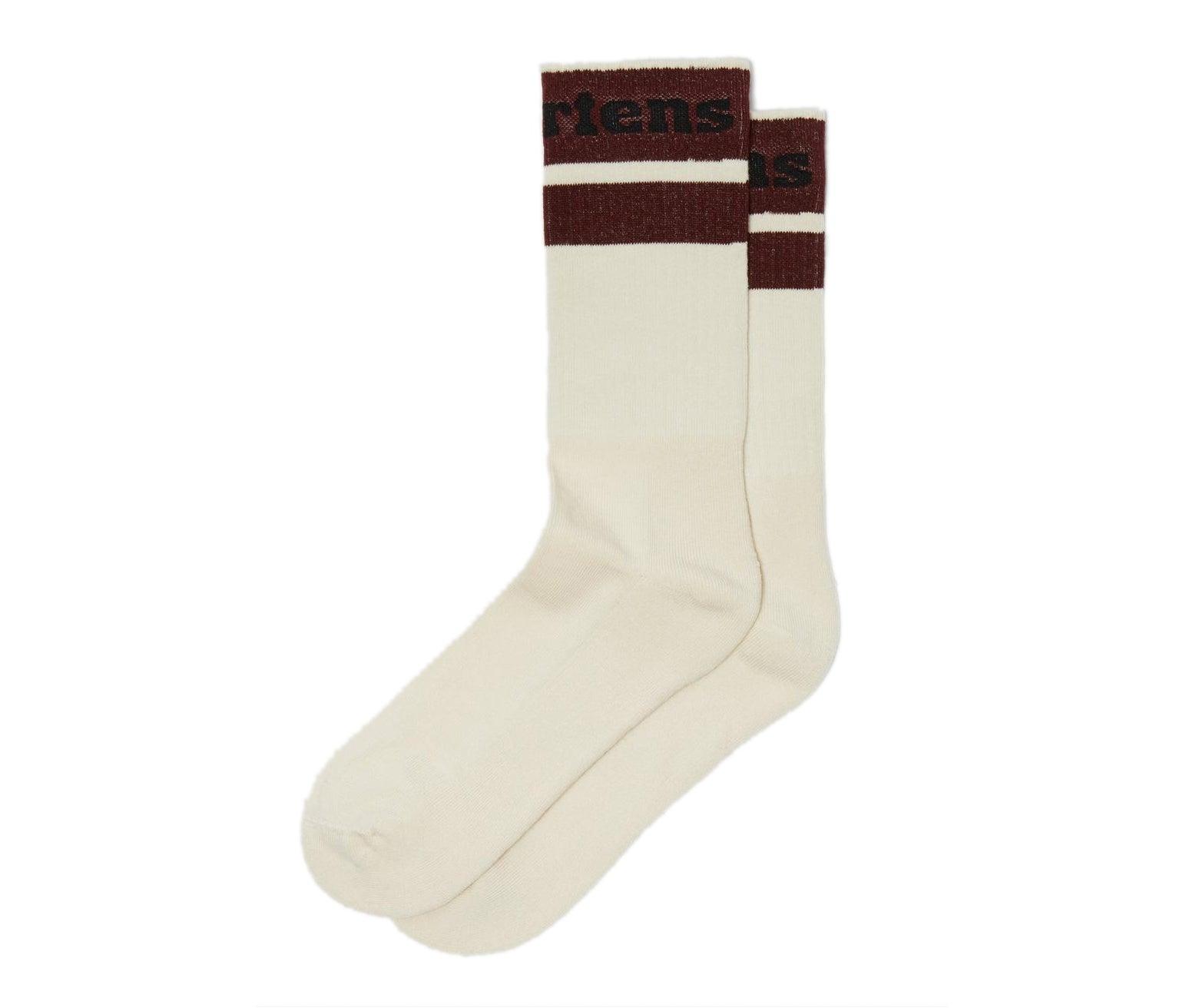 DR. MARTENS Athletic Logo Sock Calzini Egret Cherry Red Black AC681112 - Sandrini Calzature e Abbigliamento