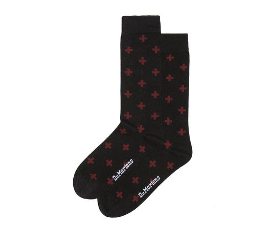 DR. MARTENS Cross Logo Sock Calzini Black Cherry Red AC623002 - Sandrini Calzature e Abbigliamento