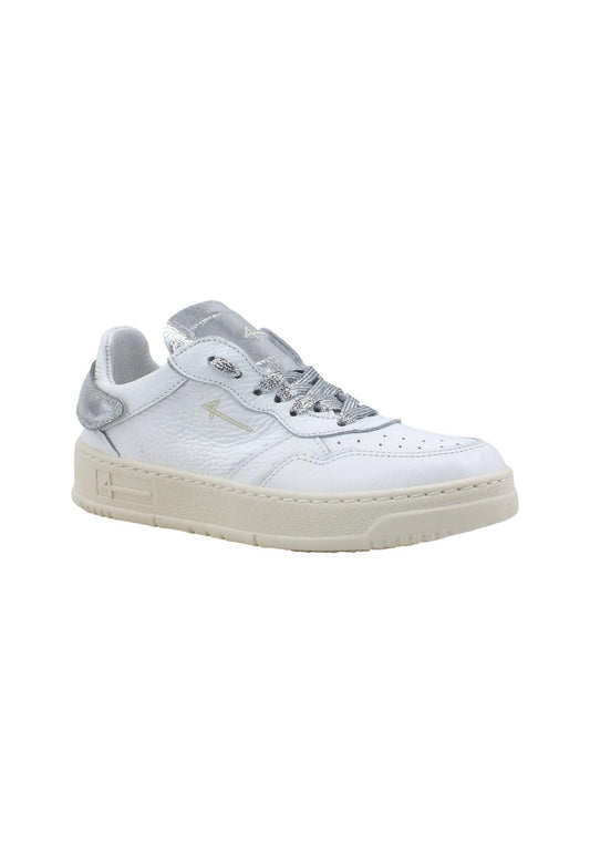 FOURLINE Sneaker Low Max Donna Bianco Lamè Argento X92 - Sandrini Calzature e Abbigliamento