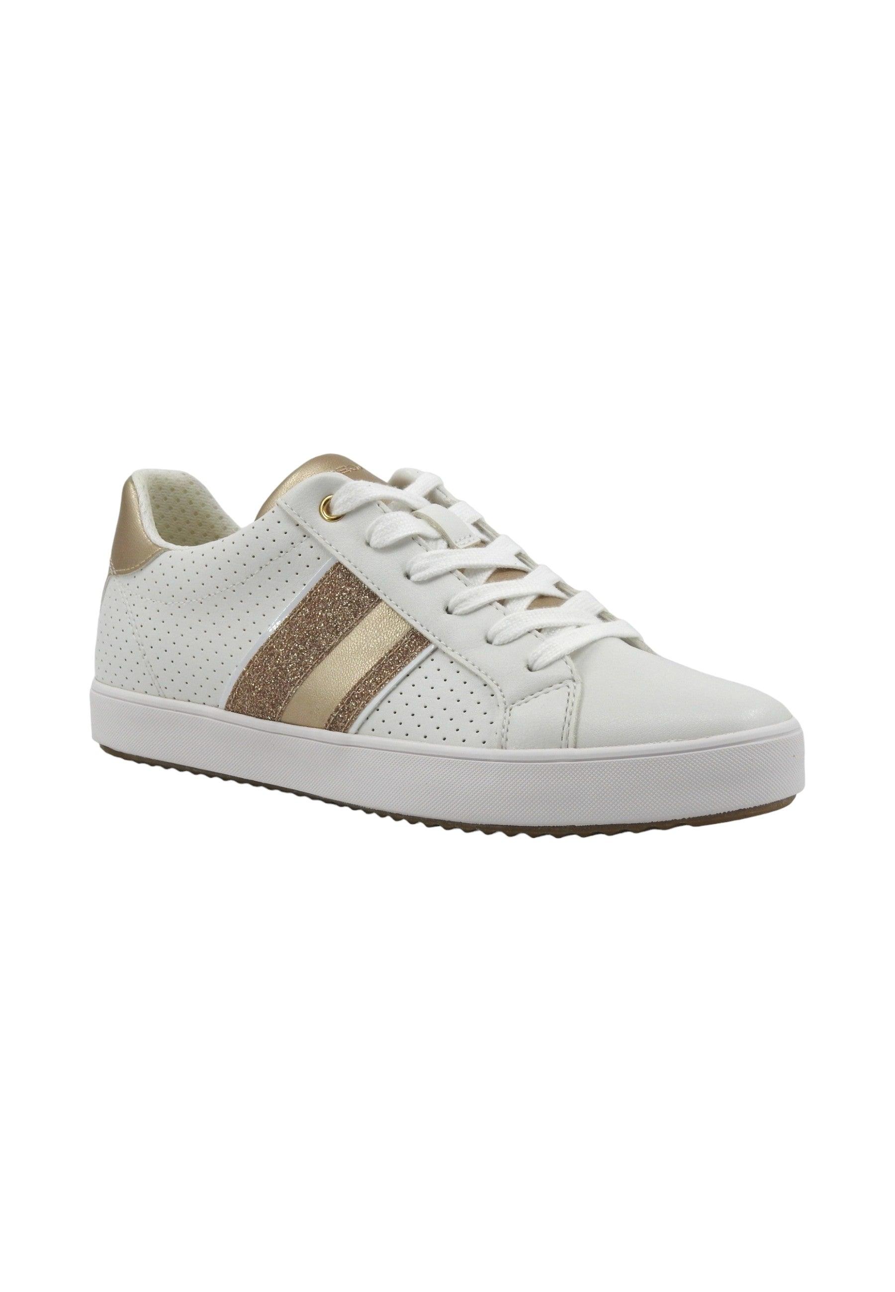 GEOX Blomiee Sneaker Donna White Gold D366HF054AJC1327 - Sandrini Calzature e Abbigliamento