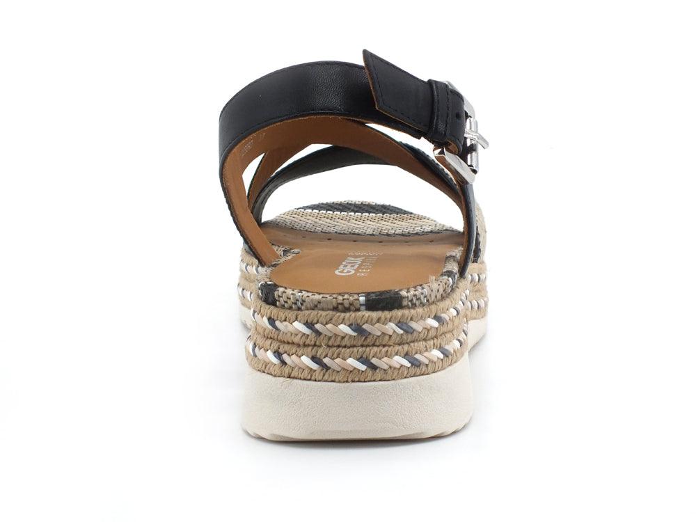 GEOX Sandalo Listini Intreccio Eolie Black Nero - Sandrini Calzature e Abbigliamento