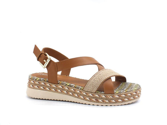 GEOX Sandalo Listini Intreccio Eolie Marrone Sabbia - Sandrini Calzature e Abbigliamento