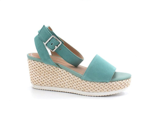 GEOX Sandalo Zeppa Corda Lipari Mint Azzurro - Sandrini Calzature e Abbigliamento